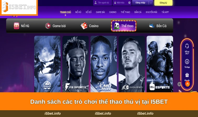 Danh sách các trò chơi thể thao thú vị tại I5BET